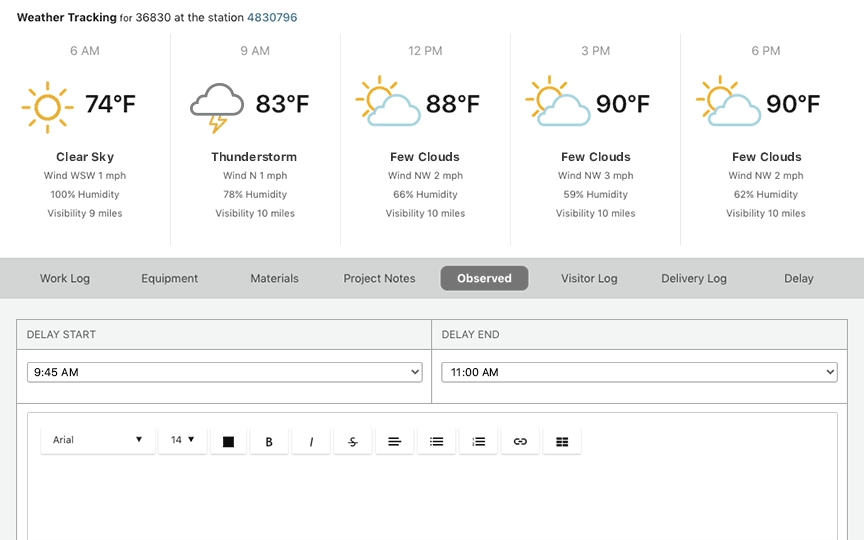 Construction Daily Logging Software UDA